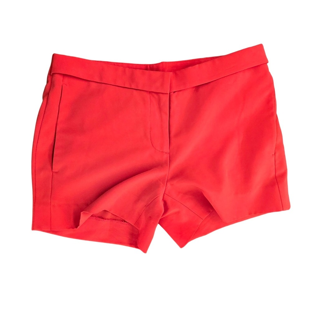 BEAUTIFUL! NEW CALVIN KLEIN NWOT 0 solid red women's shorts super tailored look